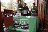 “Stretch,” Lou, and Stan of Wrightwood C.E.R.T. sign up new members.